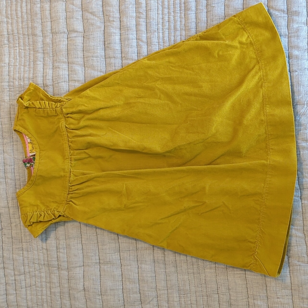 Mini Boden yellow corduroy dresss